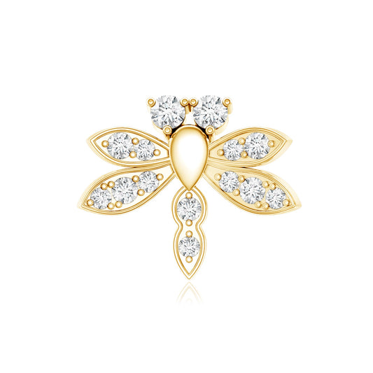 Diamond Dragon Fly Earring for Helix Piercing