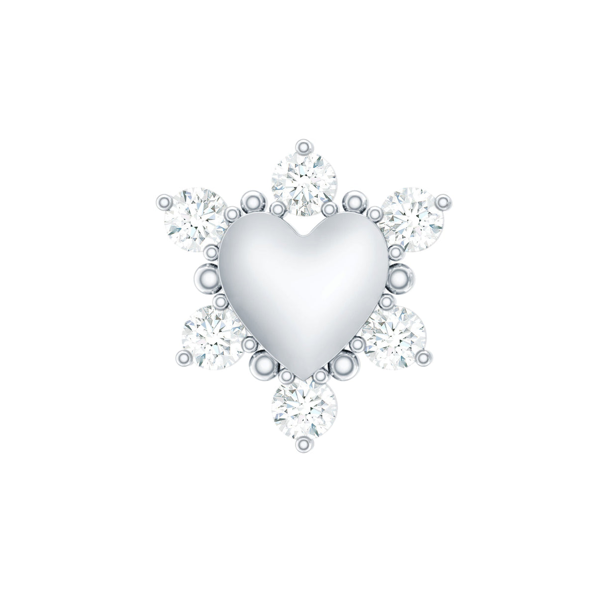 Diamond Heart Upper Lobe Earring