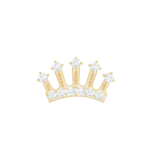 Certified Diamond Crown Earring for Helix Piercing