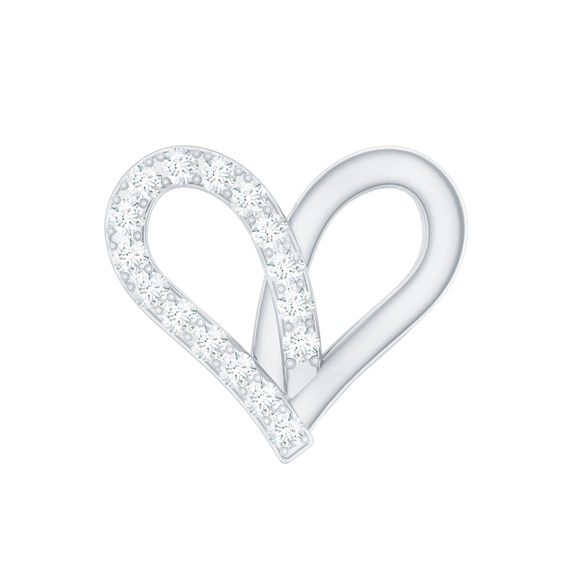 Diamond Heart Earring for Helix Piercing
