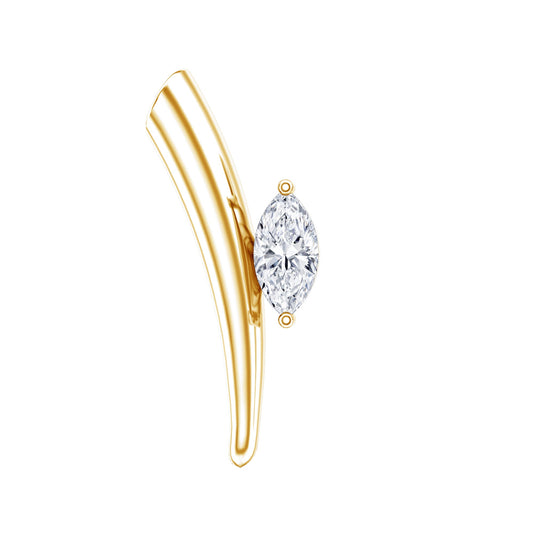 Marquise Cut Diamond Solitaire Earring for Tragus Piercing