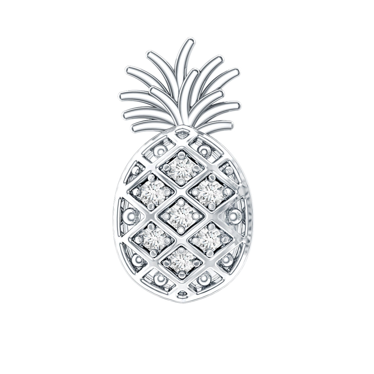 Diamond Pineapple Earring for Cartilage Piercing