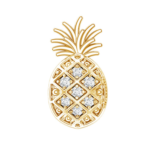 Diamond Pineapple Earring for Cartilage Piercing