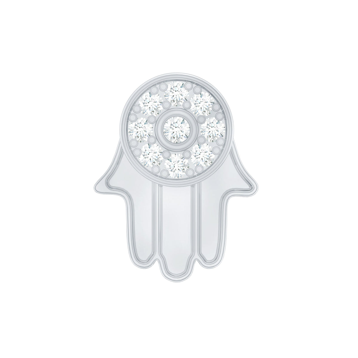 Diamond Hamsa Earring for Cartilage Piercing