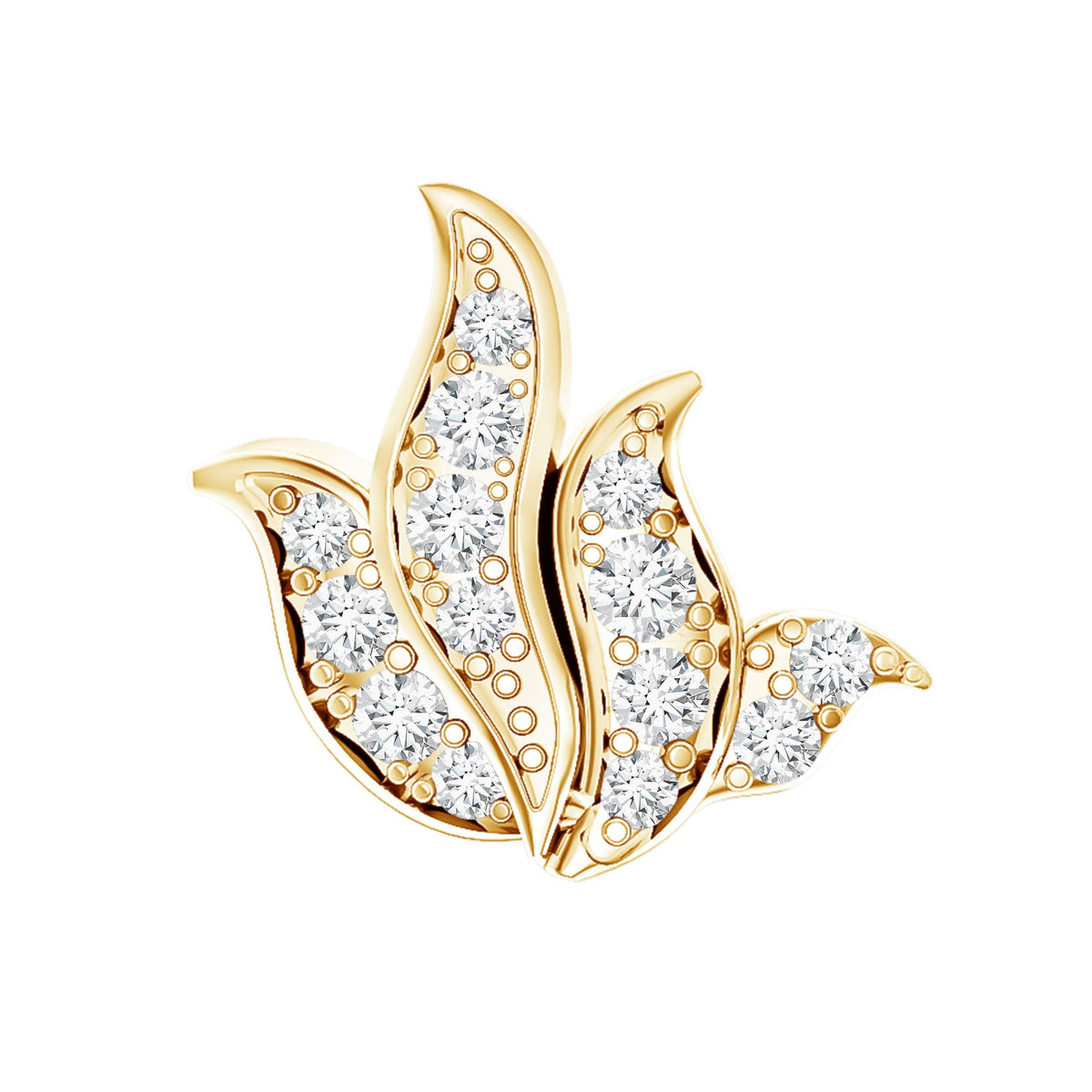 Diamond Leaf Helix Earring for Women