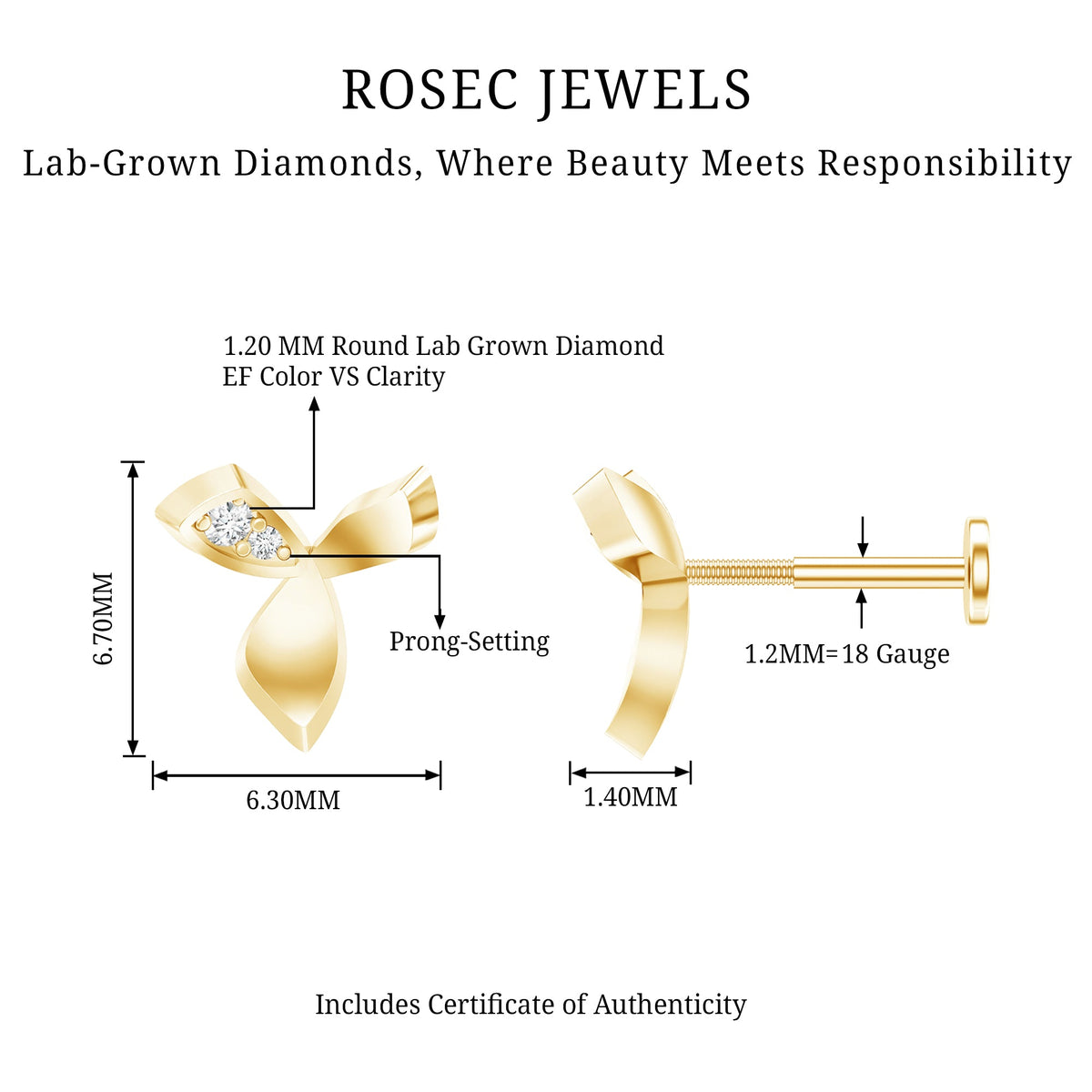 Unique Diamond Floral Earring for Tragus Piercing