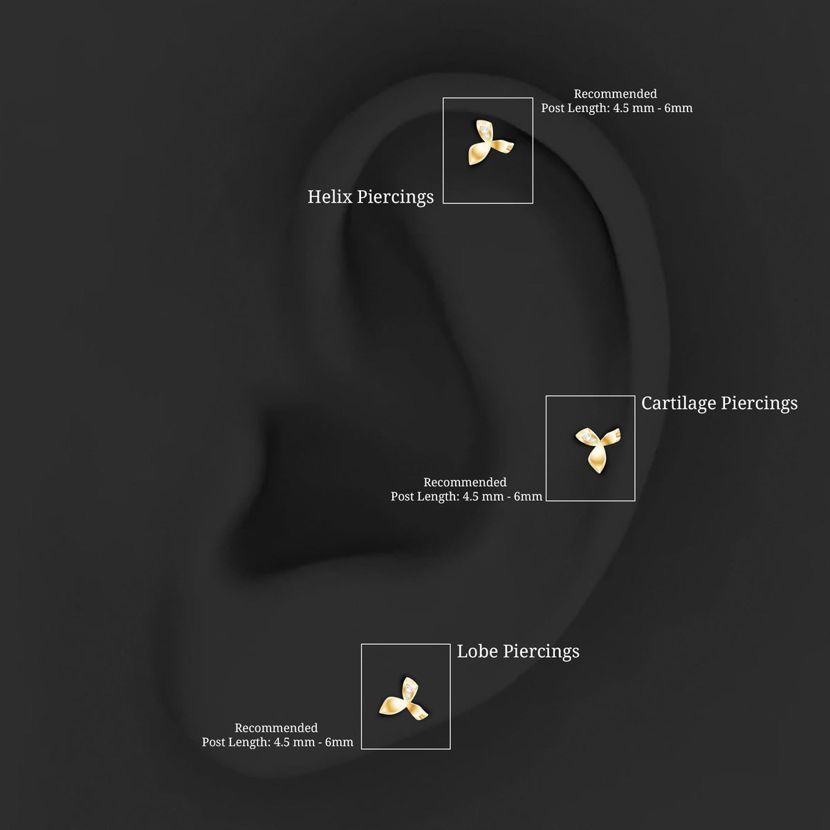 Unique Diamond Floral Earring for Tragus Piercing
