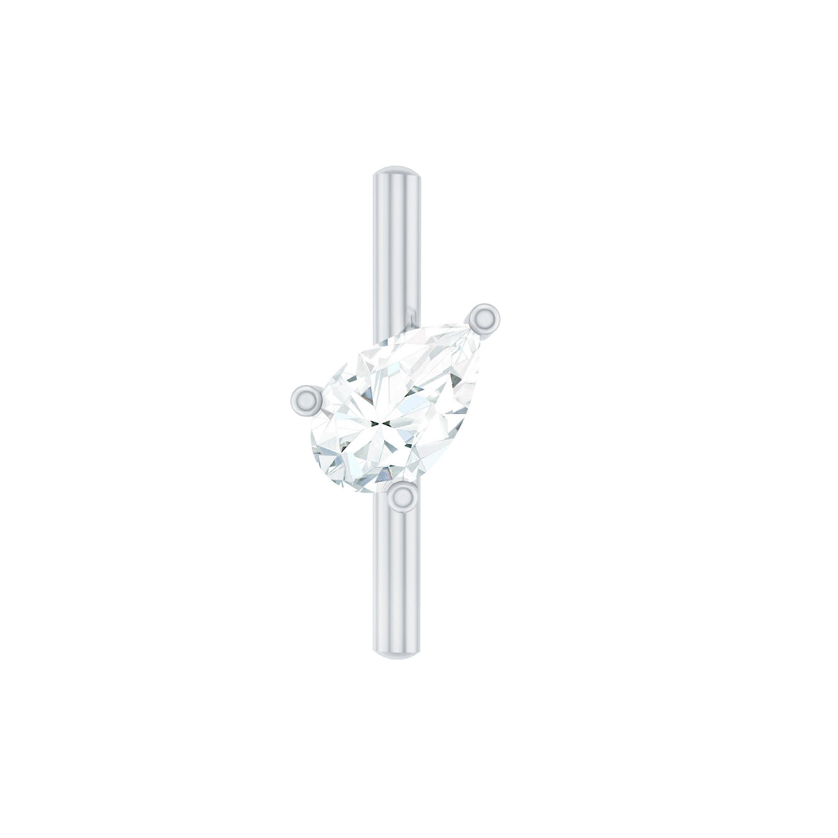 Pear Shape Diamond Solitaire Helix Earring for Her