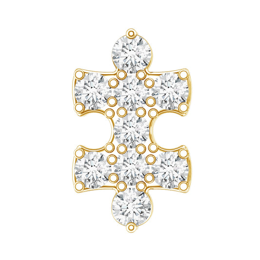 Diamond Puzzle Piece Earring for Helix Piercing