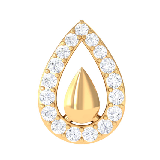 Certified Real Diamond Teardrop Helix Earring