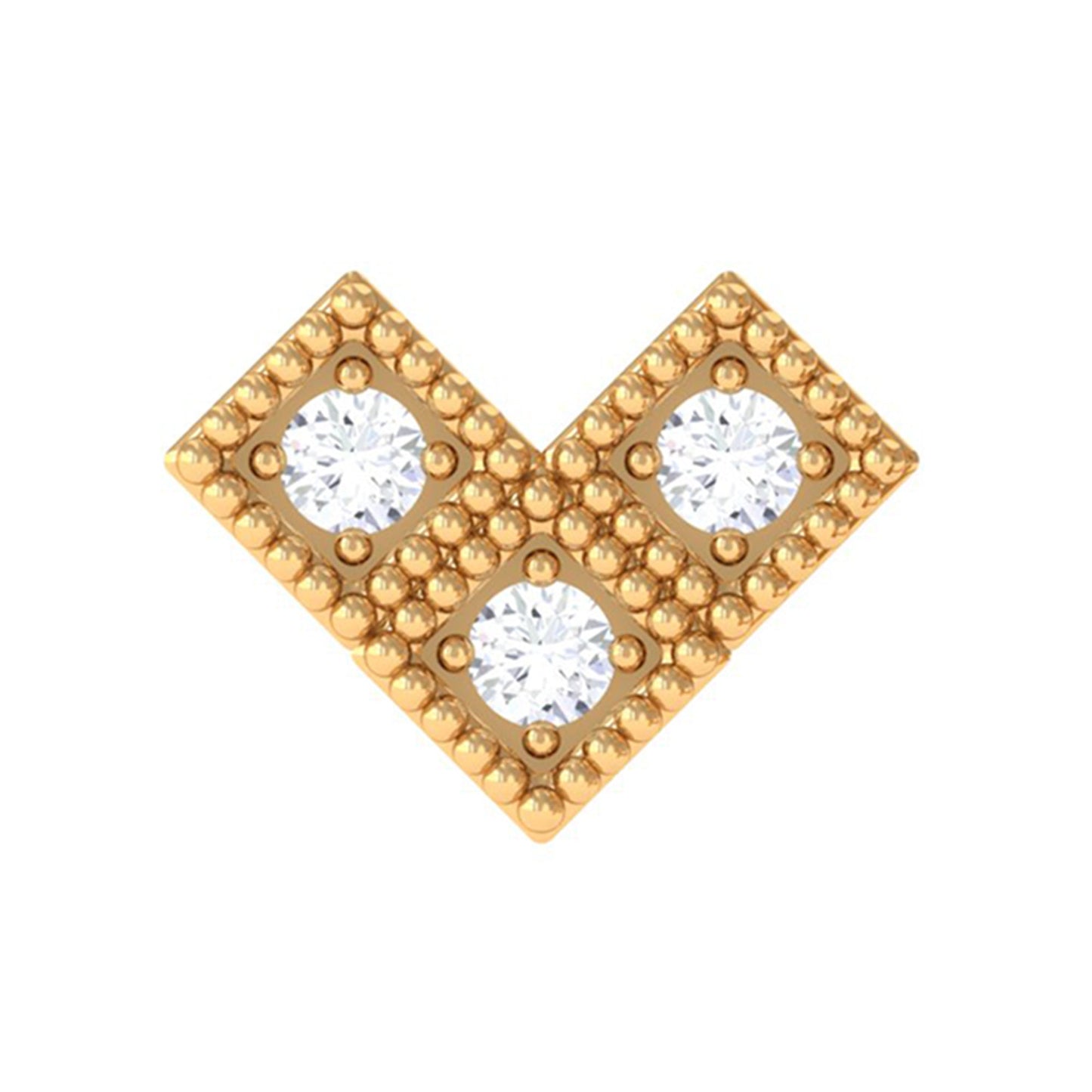 Round Diamond V Shape Earring for Helix Earring