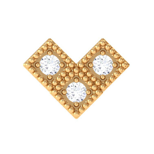 Round Diamond V Shape Earring for Helix Earring