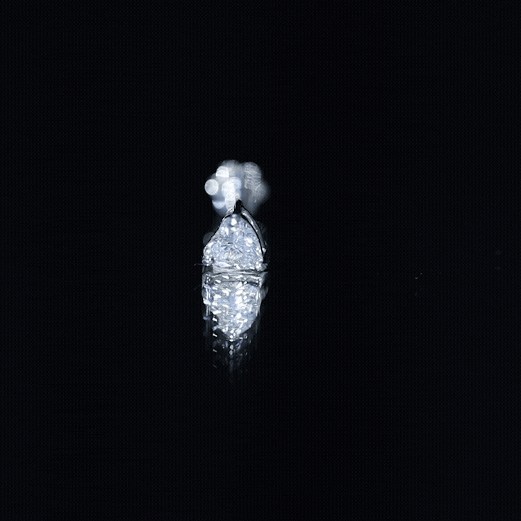Solitaire Diamond Heart Earring with Flat Back