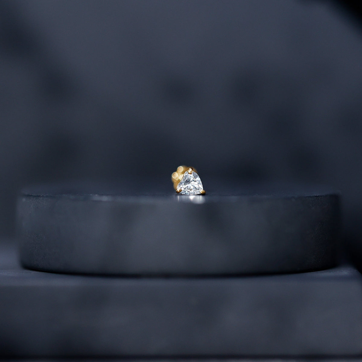 Solitaire Diamond Heart Earring with Flat Back