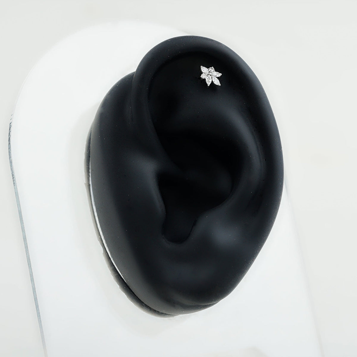 Marquise Diamond Cluster Flower Earring with Flat Back