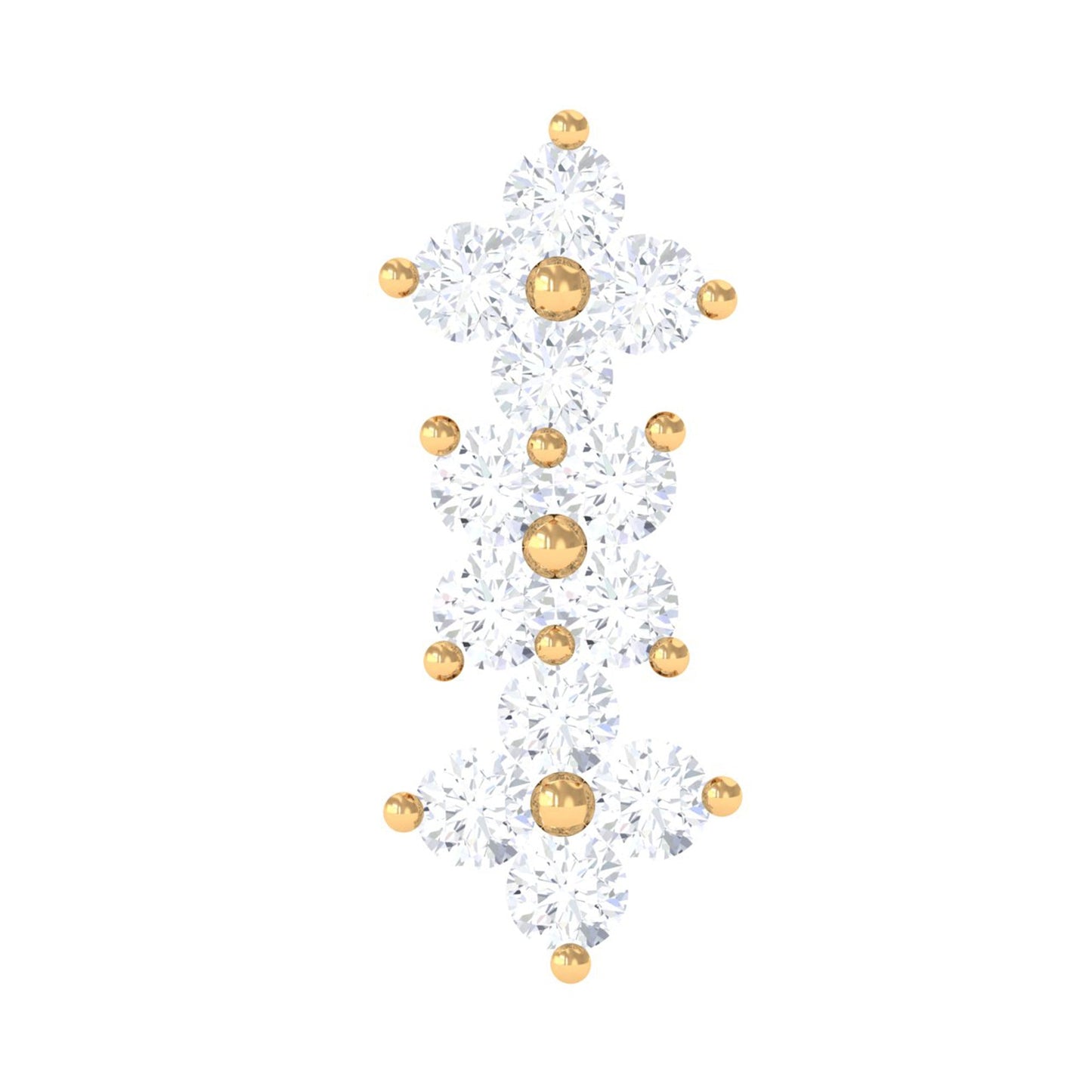 Diamond Flower Crawler Earring for Helix Piercing