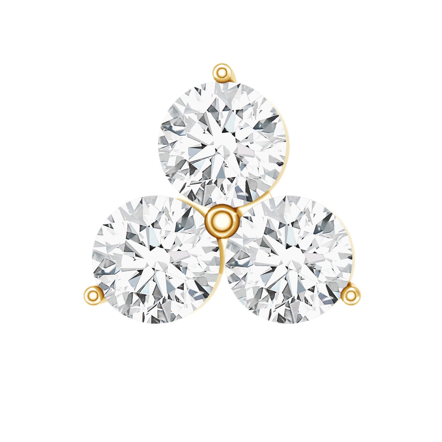 Dainty Diamond Trio Earring for Helix Piercing