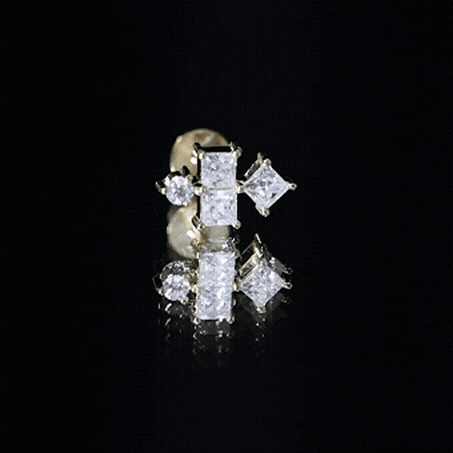Princess Cut Diamond Helix Piercing Earring for Women