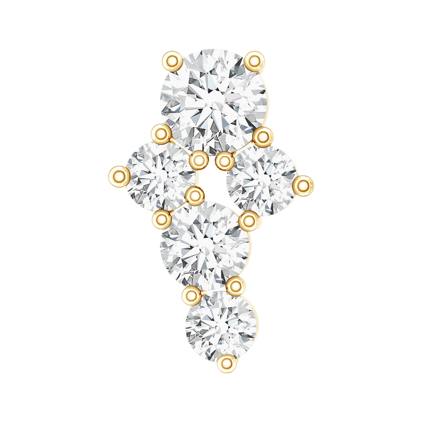 Certified Diamond Cluster Cartilage Piercing Earring