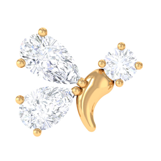 Genuine Diamond Butterfly Earring for Cartilage Piercing