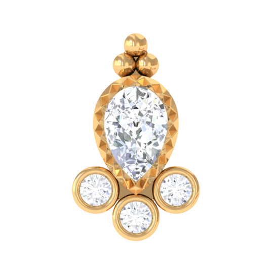 Minimal Diamond Tragus Earring in Beaded Bezel Setting