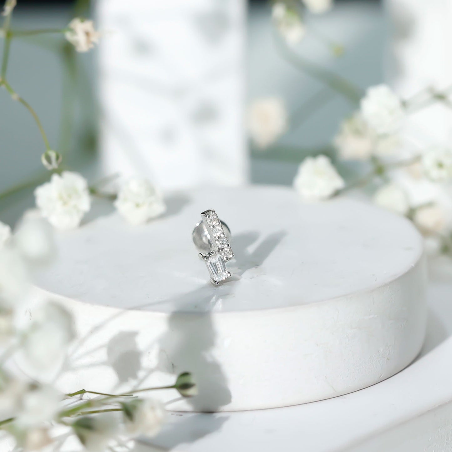 Minimalist Diamond Tragus Piercing Earring