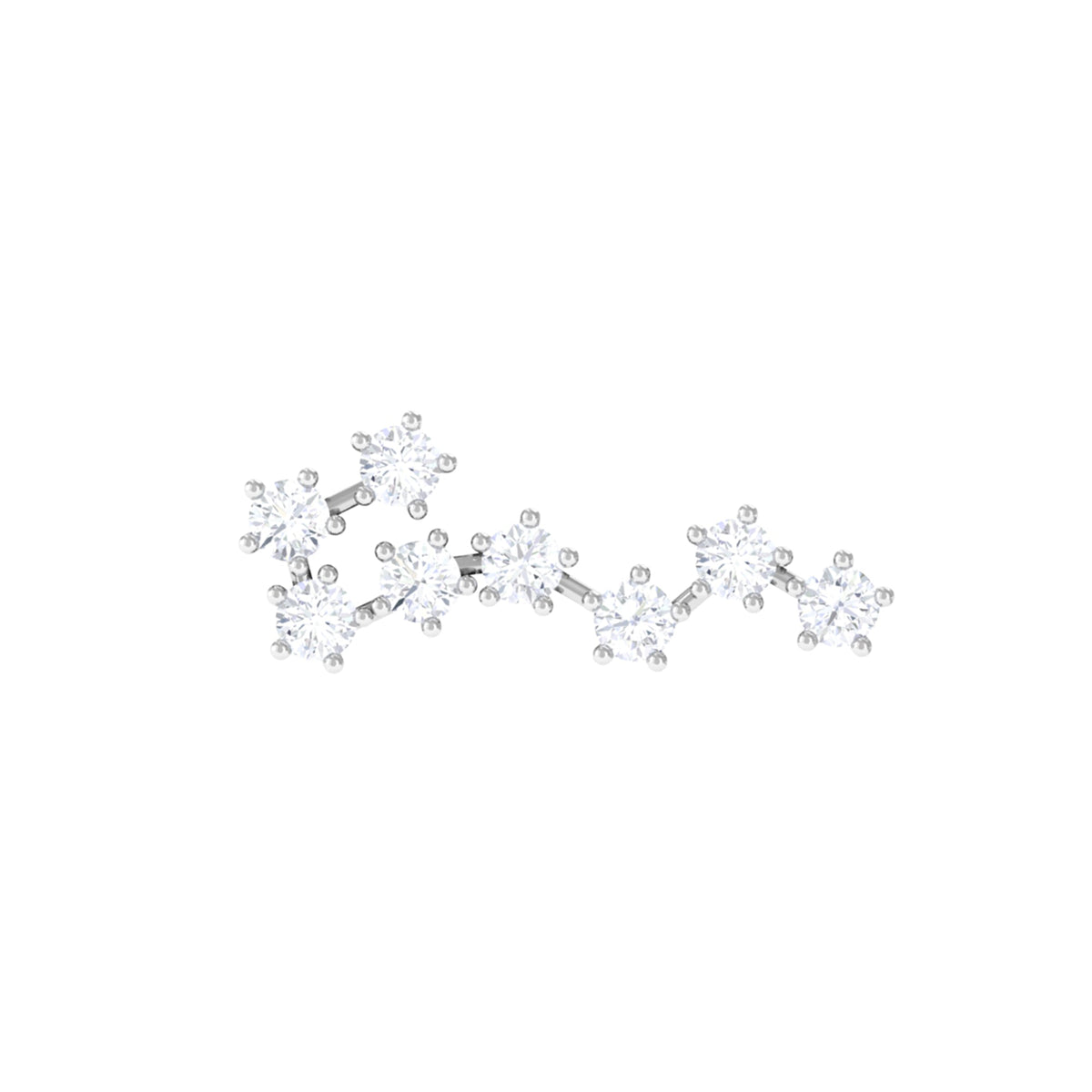 Certified Diamond Scorpio Zodiac Earring for Helix Piercing