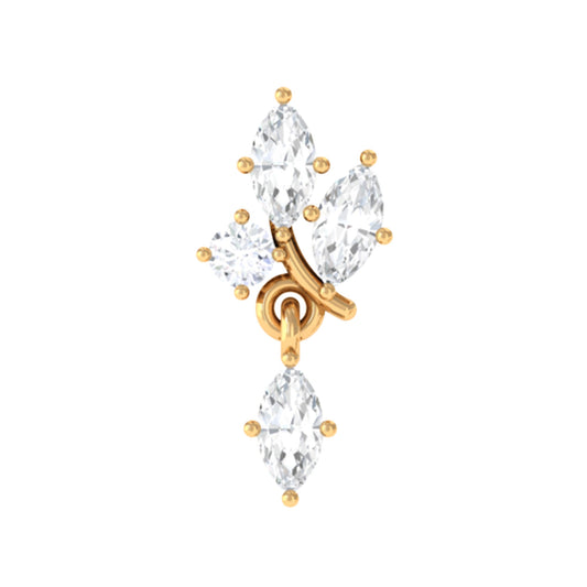 Marquise Moissanite Cartilage Dangle Earring