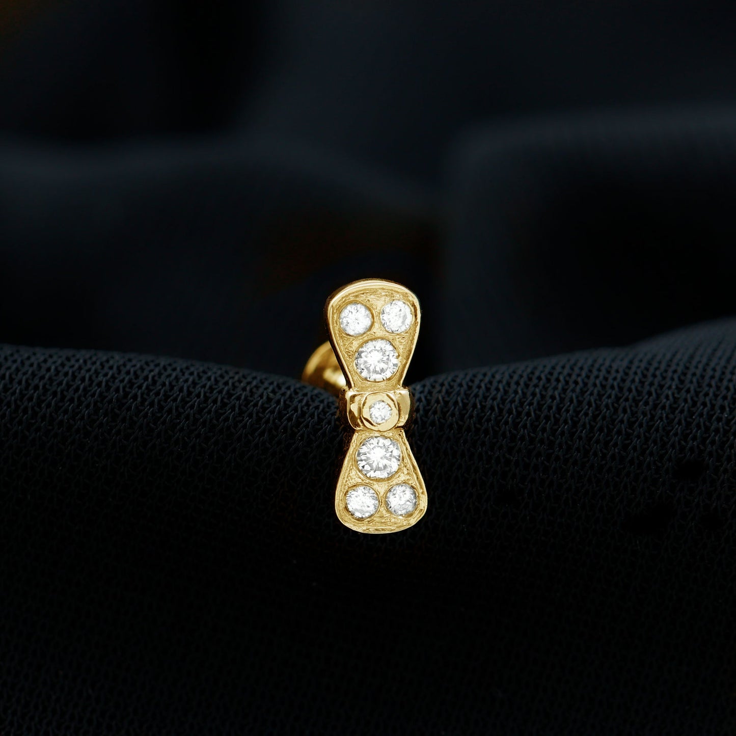 Moissanite Cute Bow Cartilage Earring with Certificate