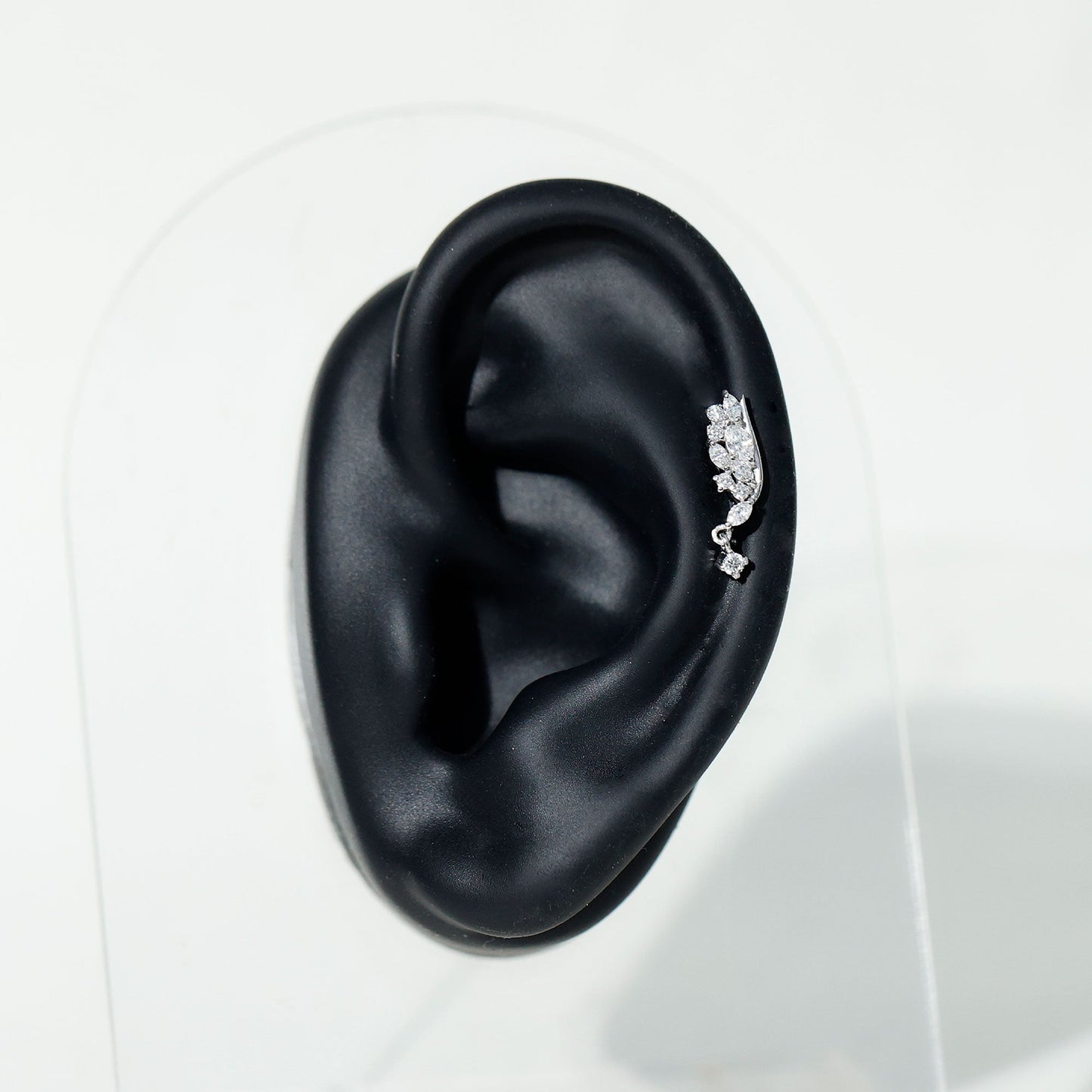 Unique Moissanite Wing Earring for Cartilage Piercing
