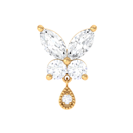 Marquise Moissanite Butterfly Dangle Earring