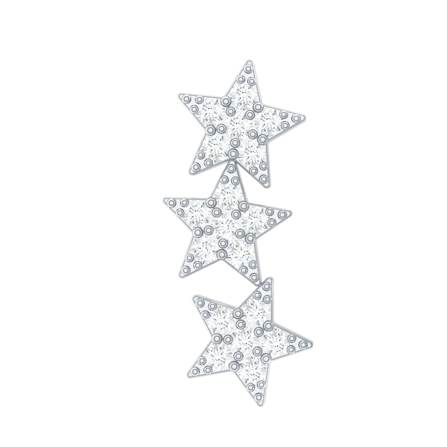 Certified Moissanite Star Ear Crawler Earring
