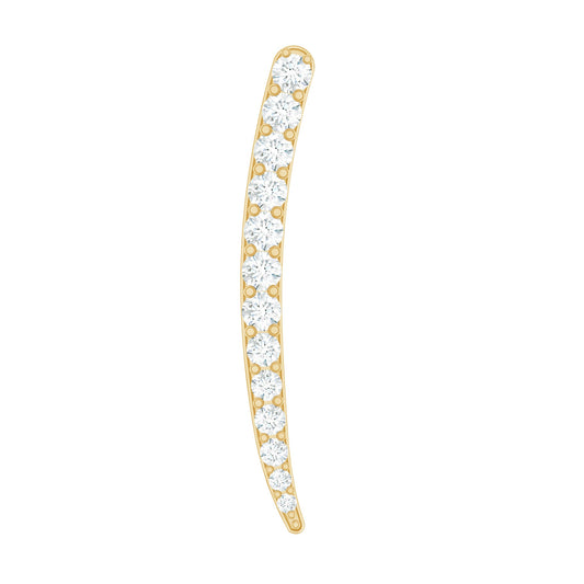 Minimalist Moissanite Curved Climber Earring