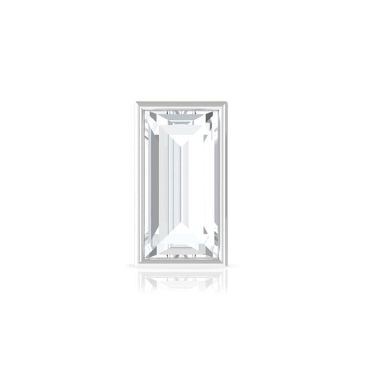Baguette Diamond Tragus Earring in Bezel Setting