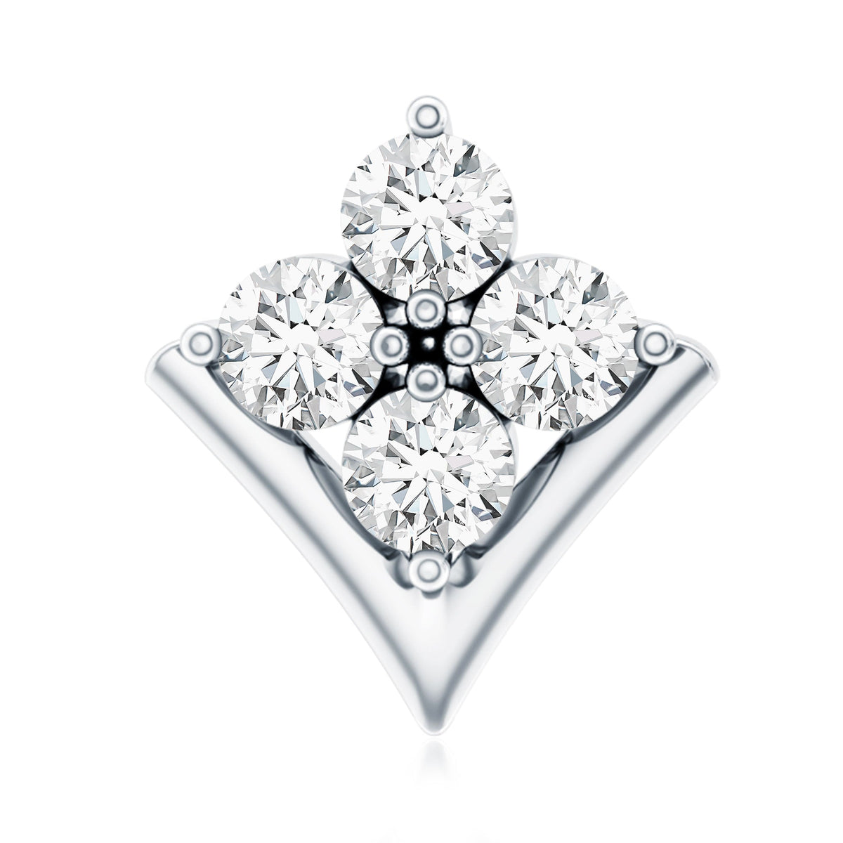 Certified Moissanite Floral Cluster Cartilage Earring