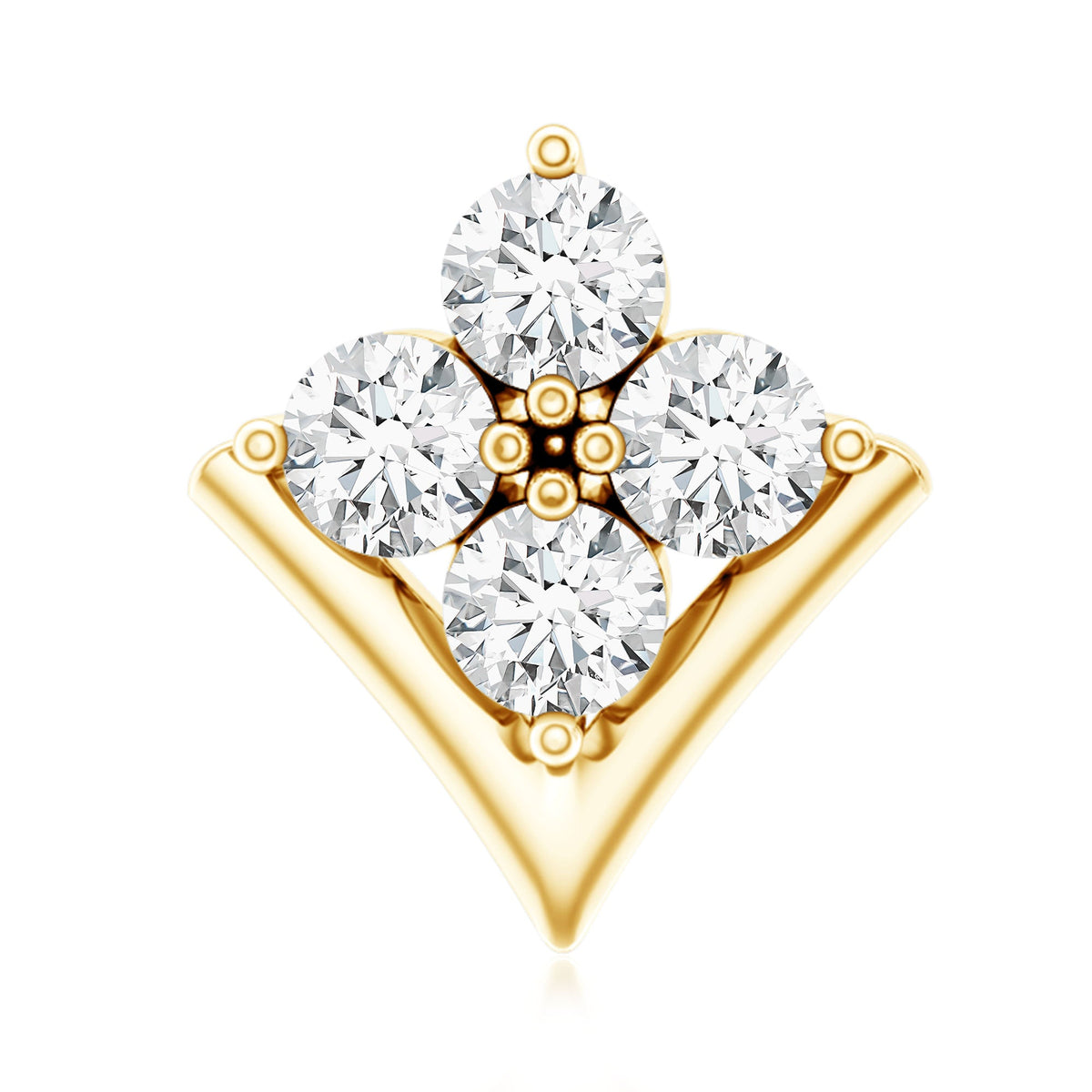 Certified Moissanite Floral Cluster Cartilage Earring