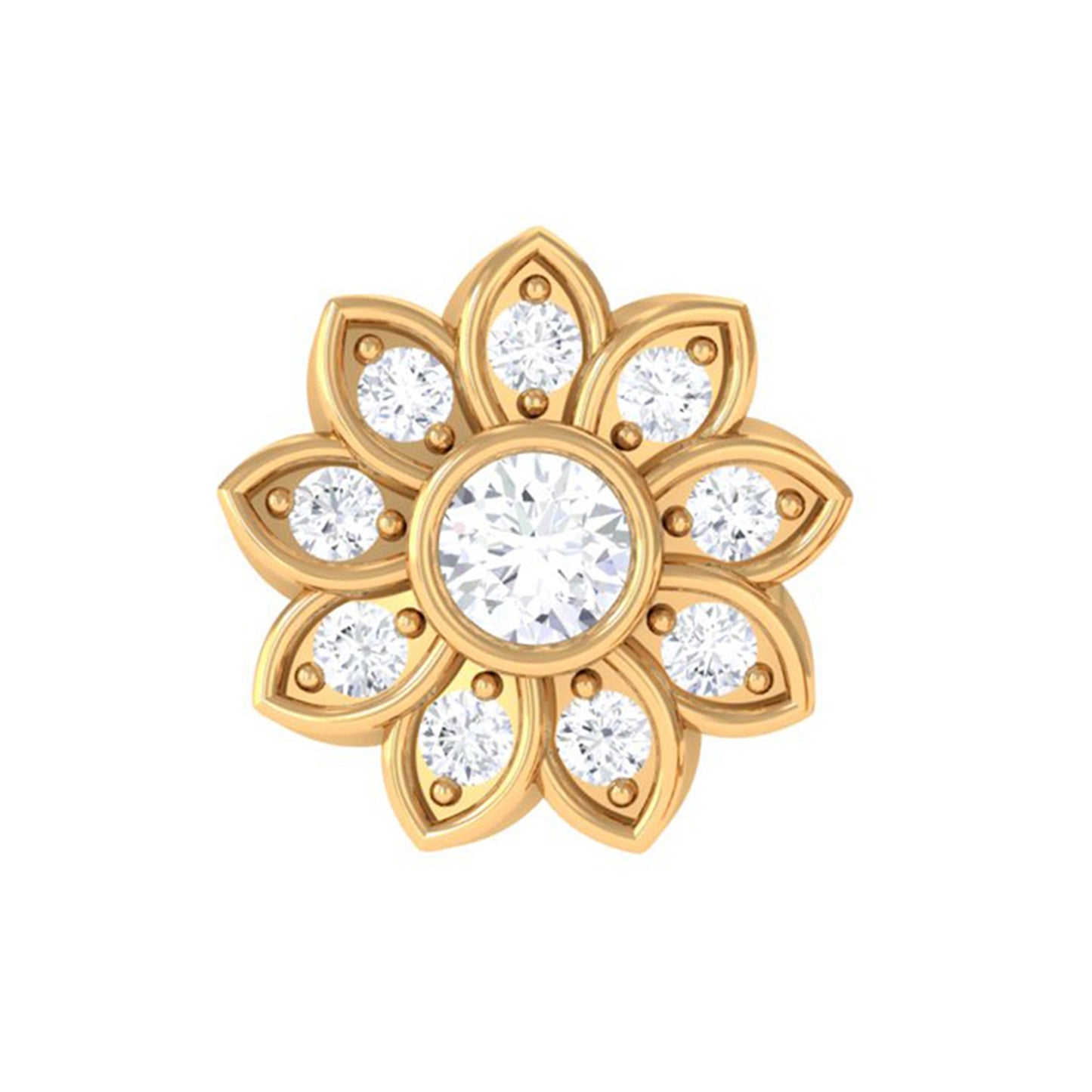 Moissanite Flower Cartilage Earring for Women