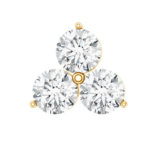 Tiny Moissanite Trio Flower Earring for Helix Piercing