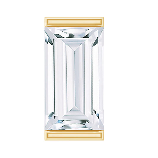 Baguette Moissanite Tragus Earring in Bar Setting