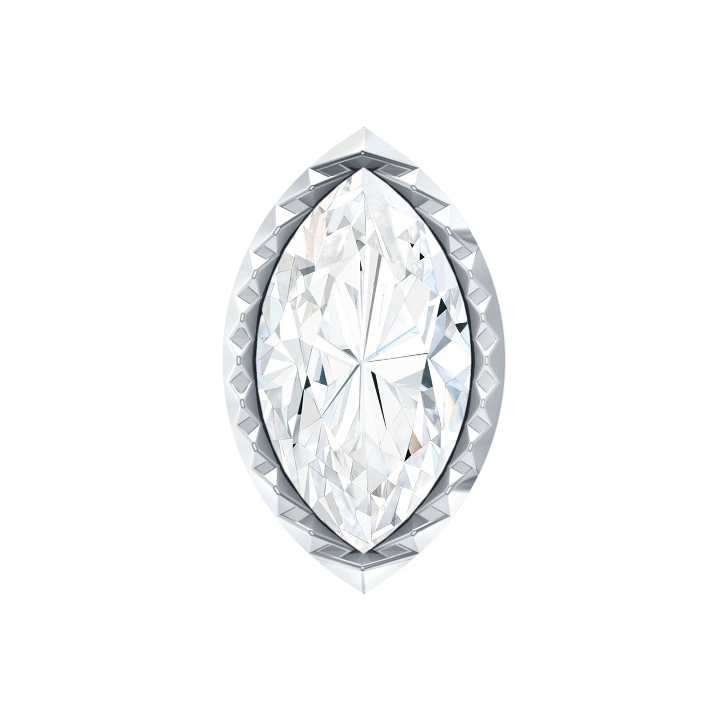 Marquise Moissanite Solitaire Tragus Earring in Bezel Setting