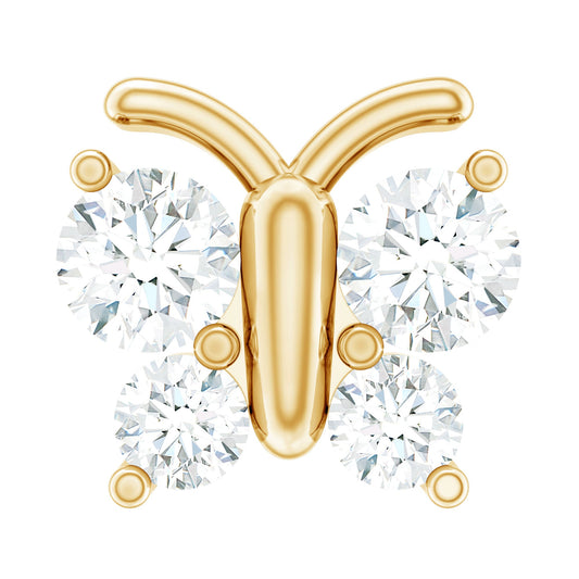 Natural Diamond Butterfly Earring for Cartilage Piercing