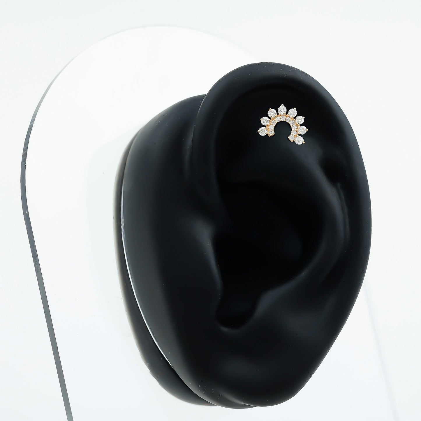 Certified Moissanite Cluster Curved Conch Earring