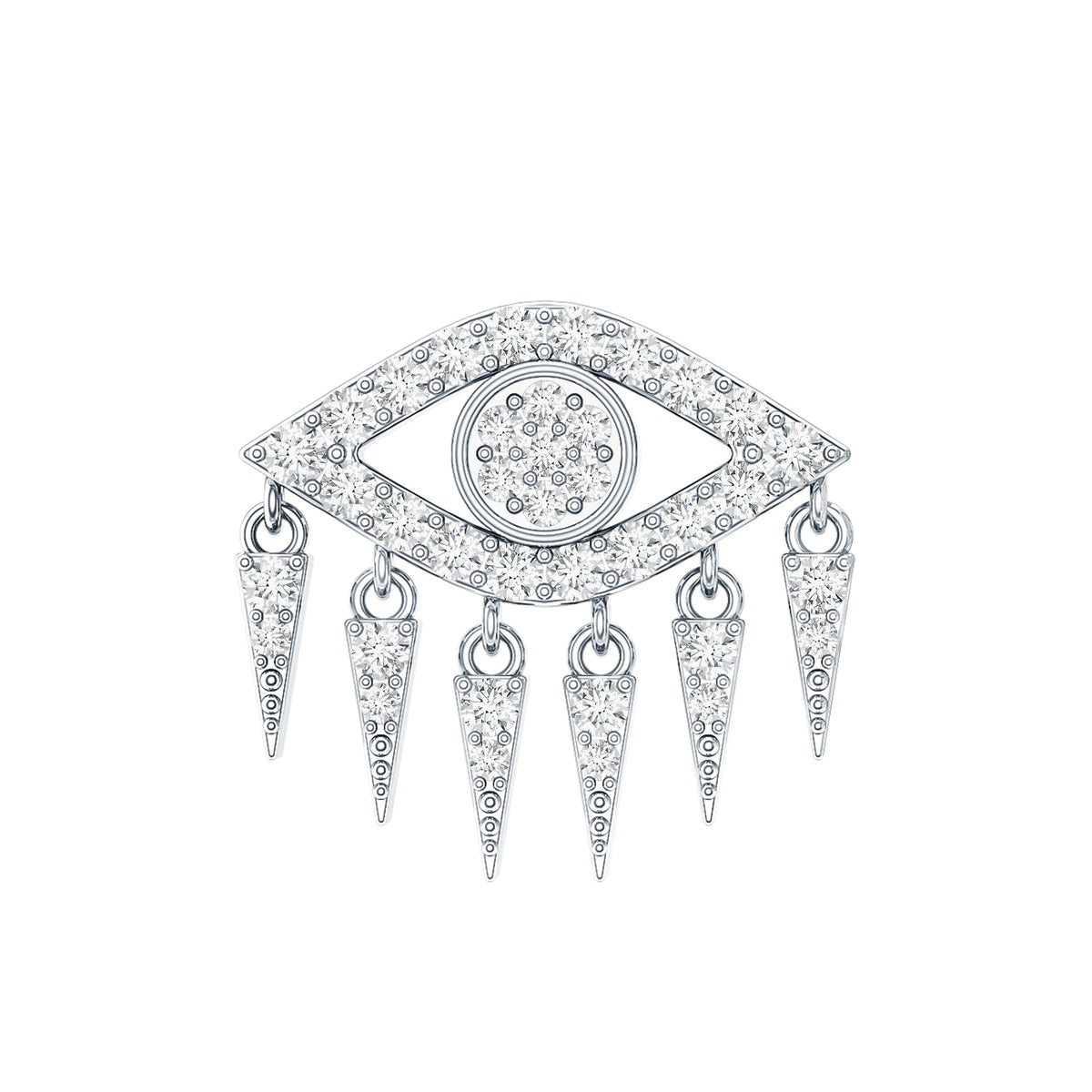 Unique Moissanite Evil Eye Earring for Cartilage Piercing
