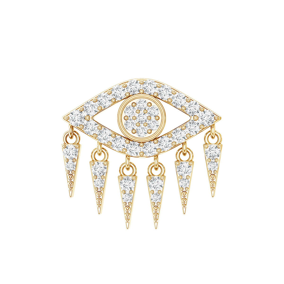 Unique Moissanite Evil Eye Earring for Cartilage Piercing