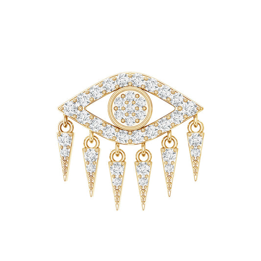 Unique Moissanite Evil Eye Earring for Cartilage Piercing