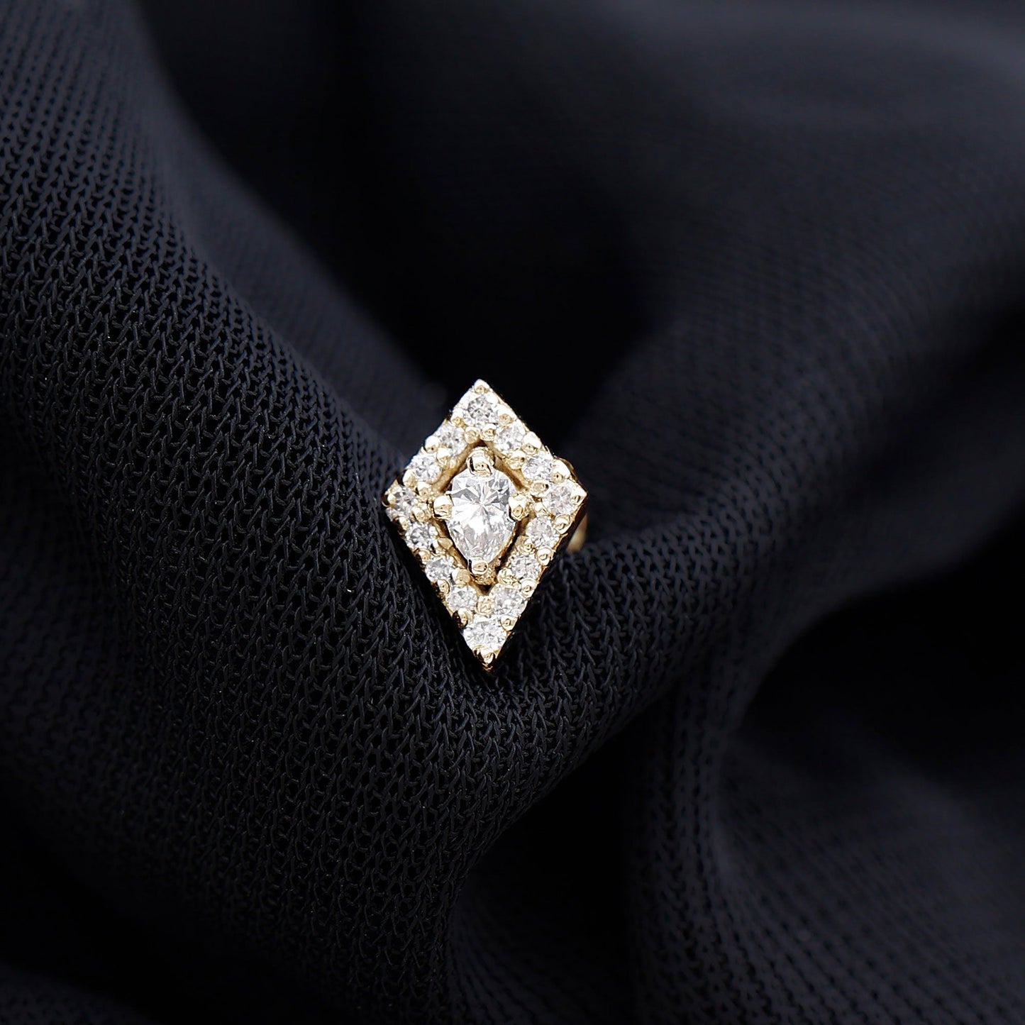 Unique Moissanite Kite Earring for Cartilage Piercing