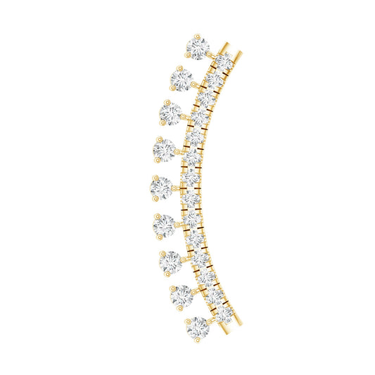 Certified Moissanite Curved Crawler Earring