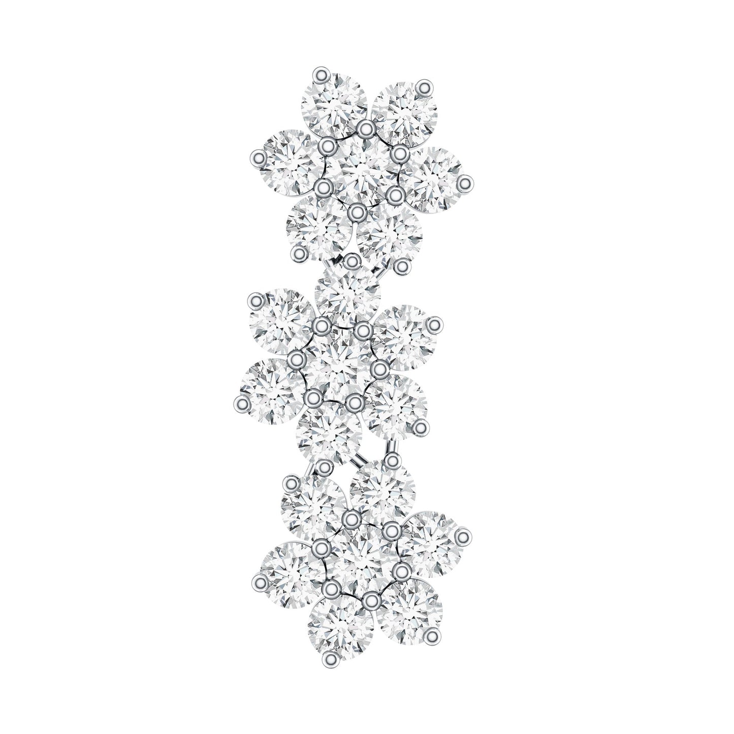 Certified Moissanite Flower Ear Crawler Earring for Women