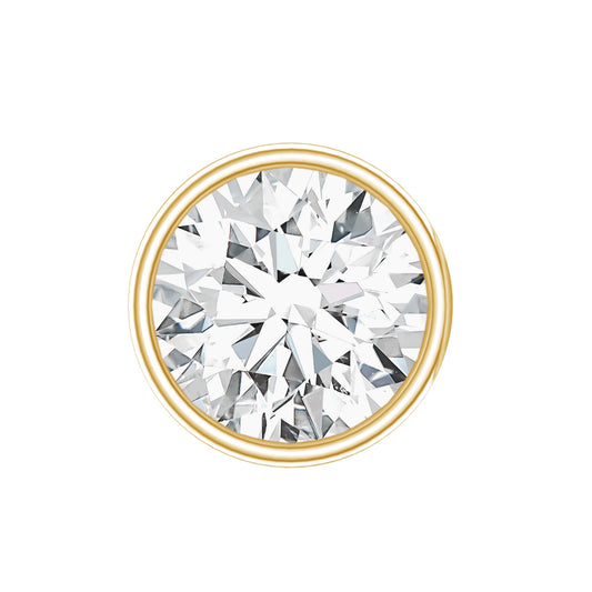 Bezel Set Round Moissanite Earring for Tragus Piercing