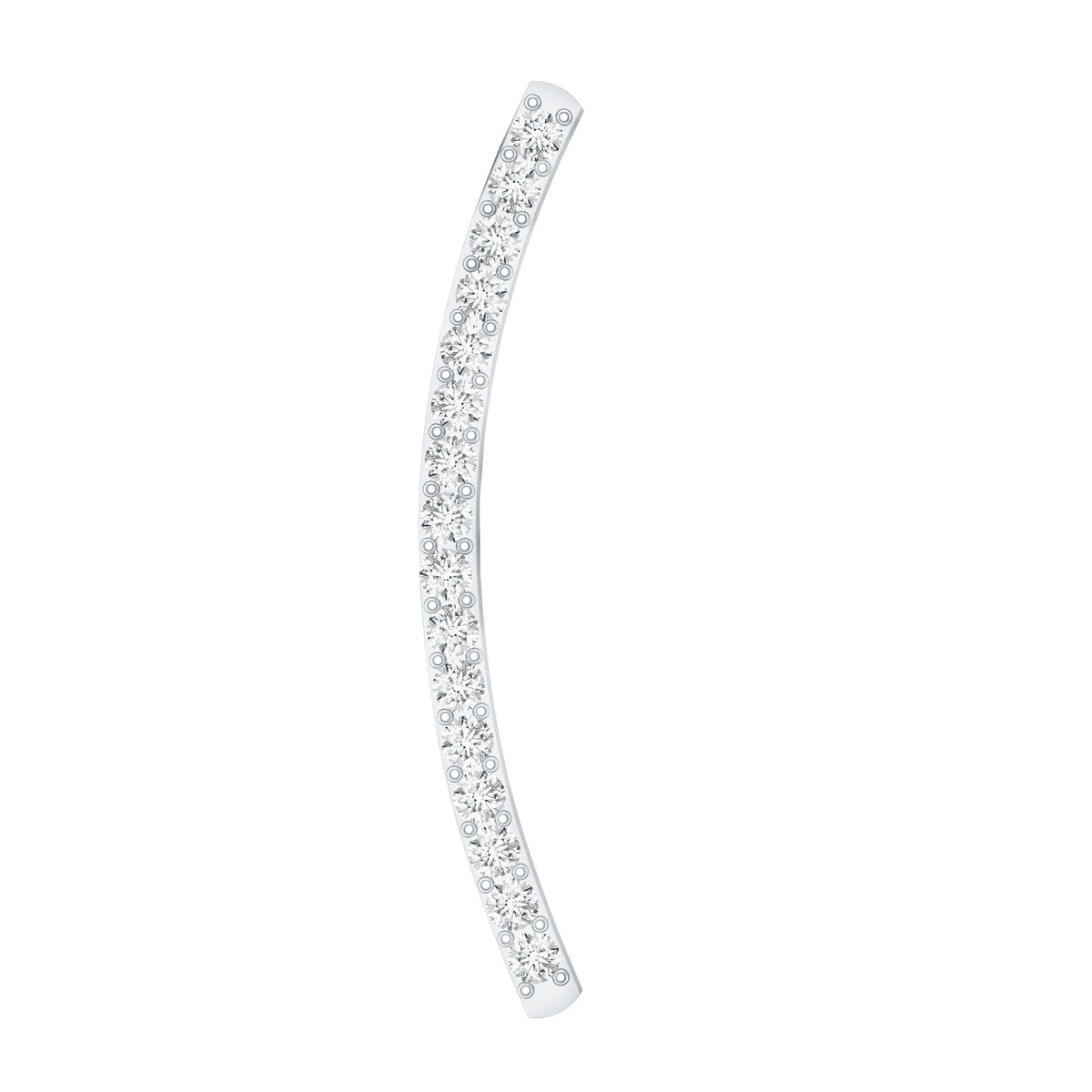 Certified Moissanite Curved Climber Earring for Her
